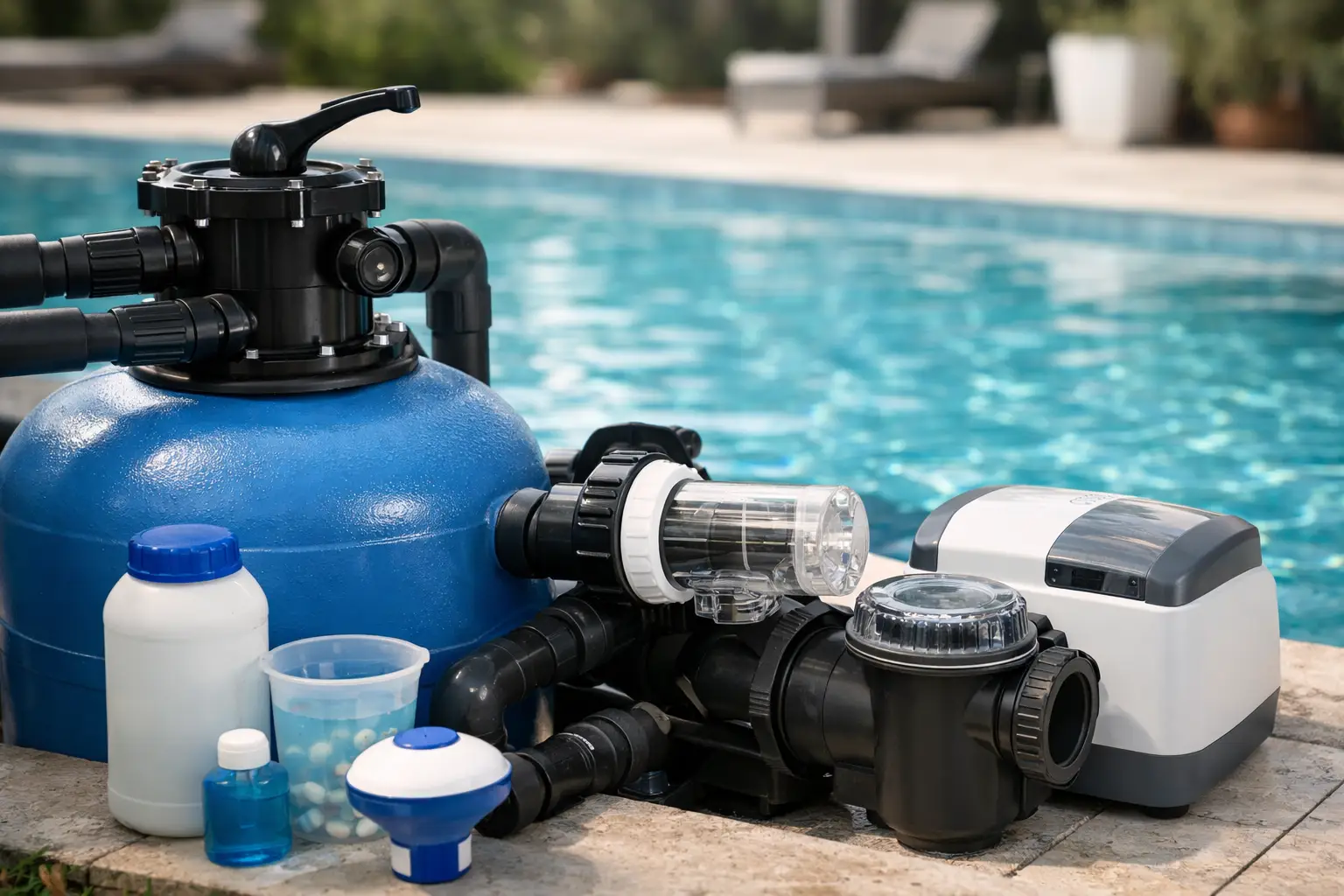 Equipamentos para tratamento de água piscina